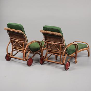 DÄCKSSTOLAR, ett par, 1930/1940-tal.