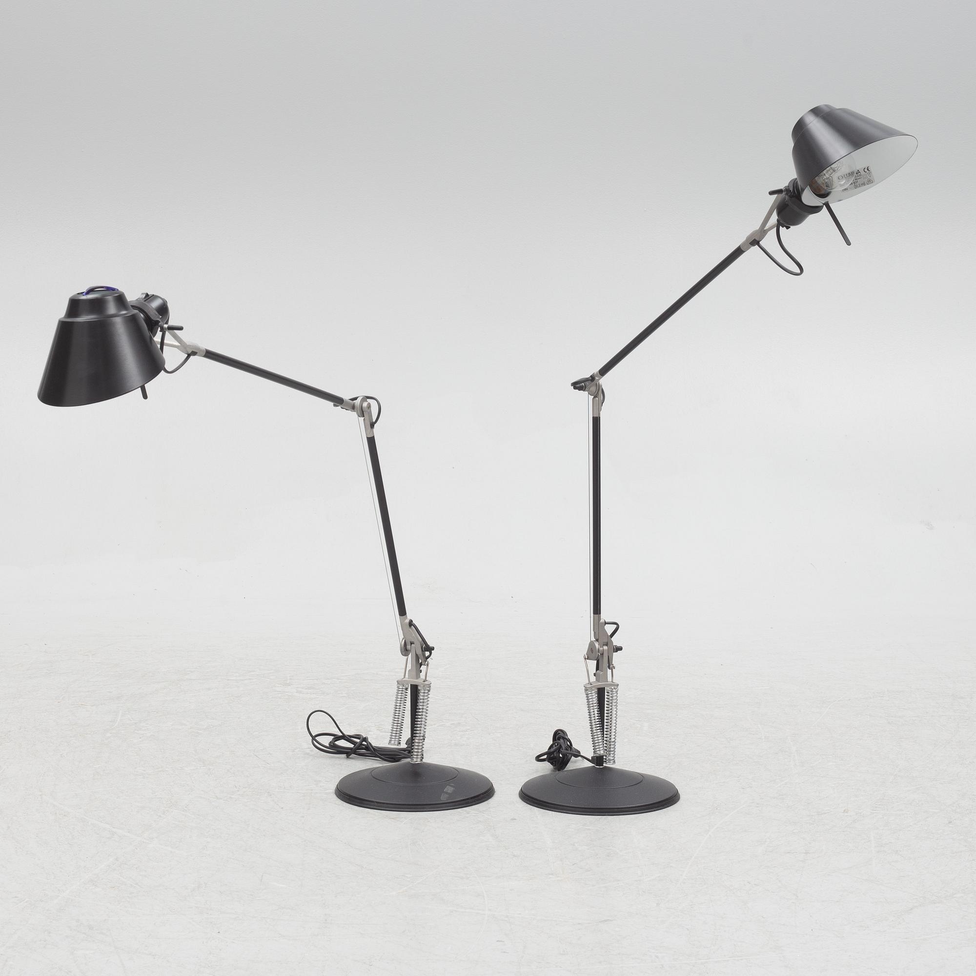 Walter Monici, a pair of 'Tangram' table lamps, Lumina, Italy.