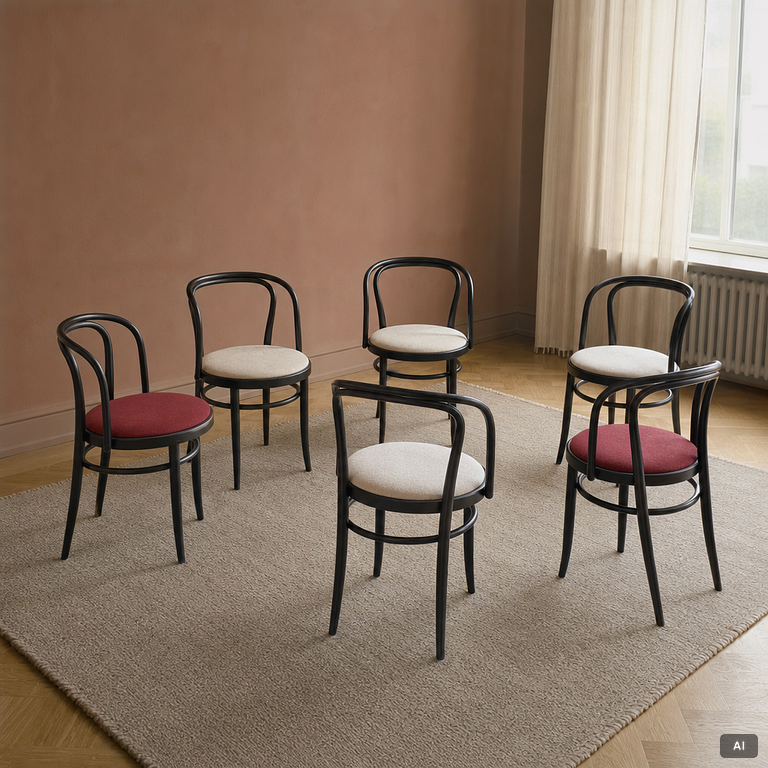 Karmstolar, 6 st, modell 209, Thonet.