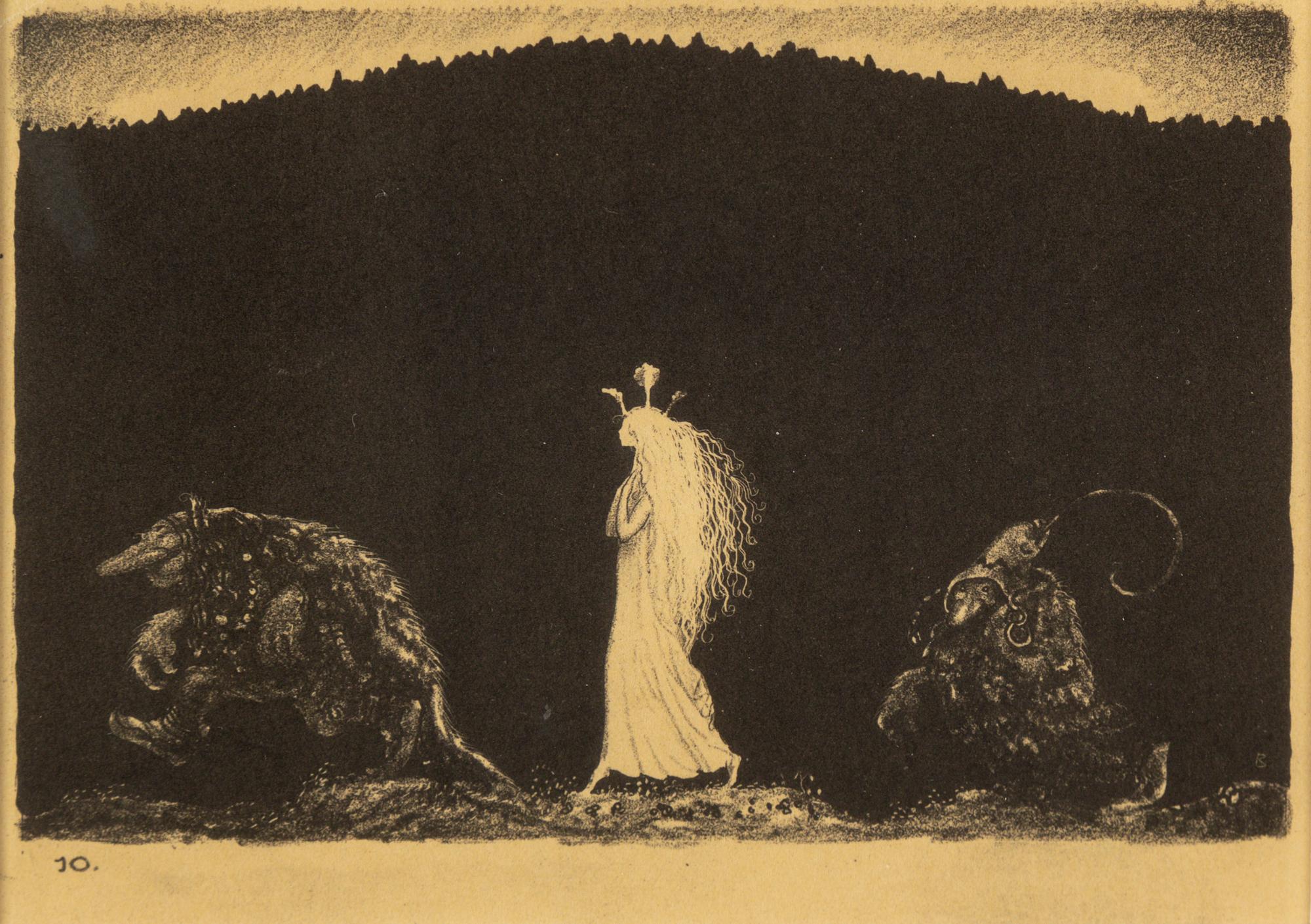 JOHN BAUER, litografier, 1915,  10 st.