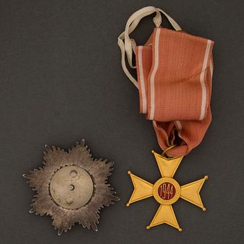 A Polish Order of Polonia Restituta Commander's cross and breast star, second half of 20th Century.