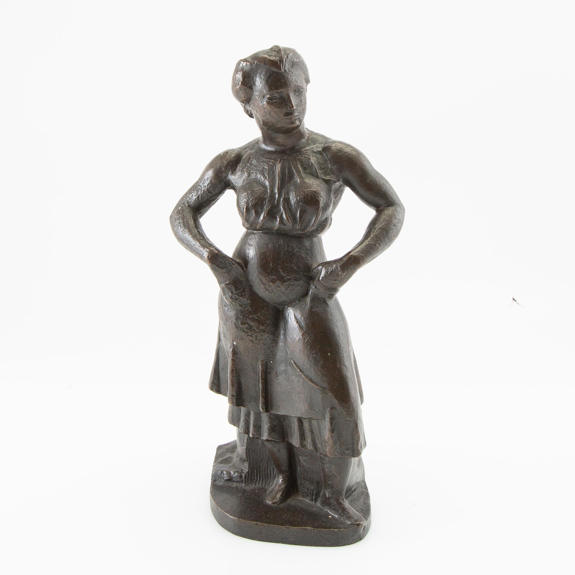 Manuel M Hugué Manolo, sculpture "Paysanne".