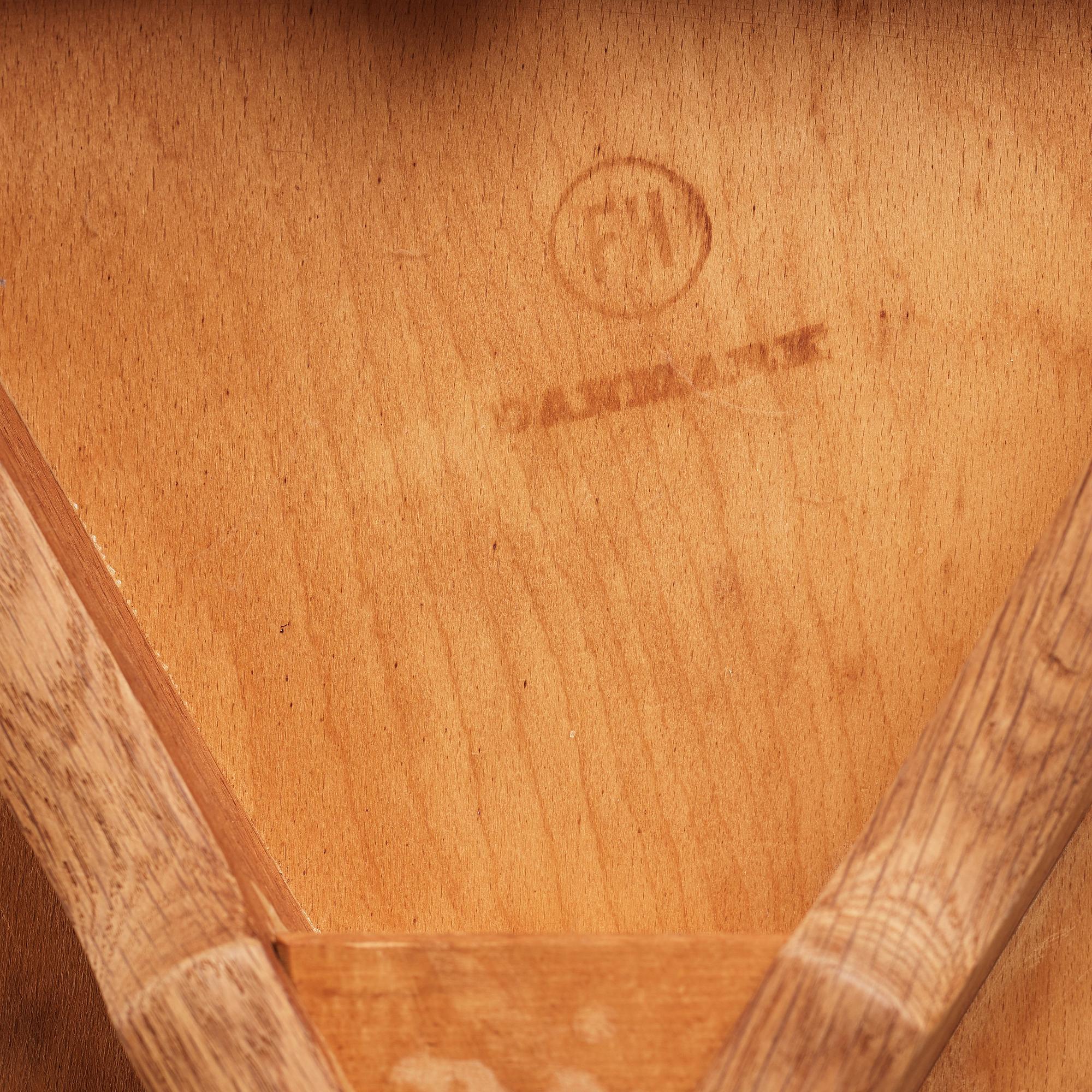 HANS J WEGNER, a "Heart set", a dining table with six chairs, Fritz Hansen, Denmark 1950's.