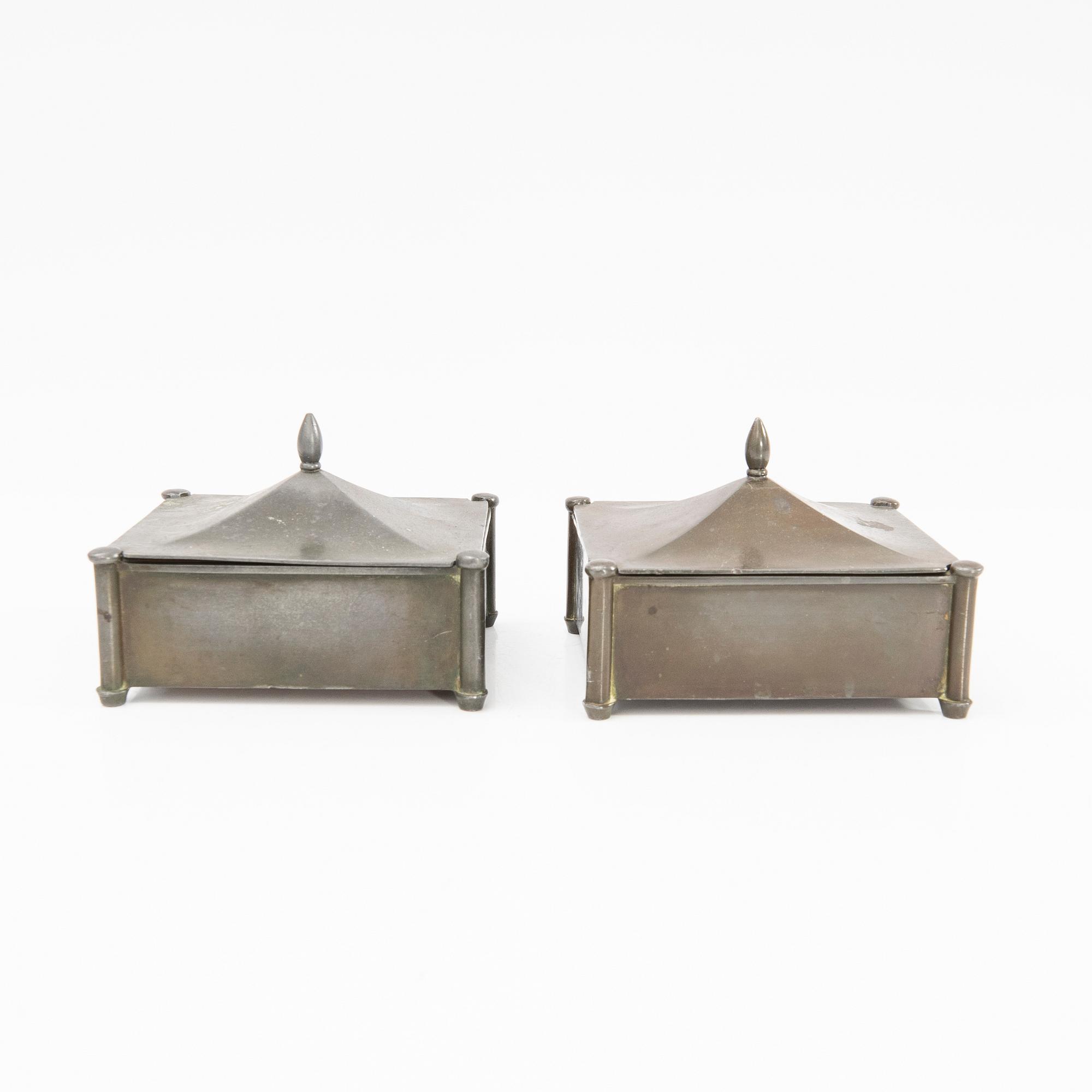 Just Andersen, a pair of boxes, Denmark, first half of the 20th century.