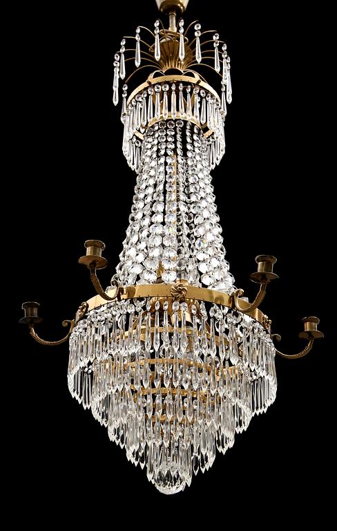 LJUSKRONA, empirestil, 1900-talets mitt. Höjd ca 90 cm.