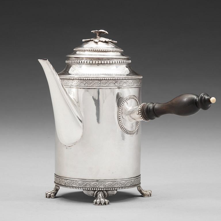 Nils Tornberg, kaffekanna, silver, Linköping 1792, gustaviansk.