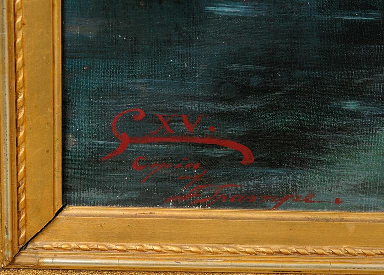 OKÄND KONSTNÄR, olja på duk, signerad copia af F Trampe.