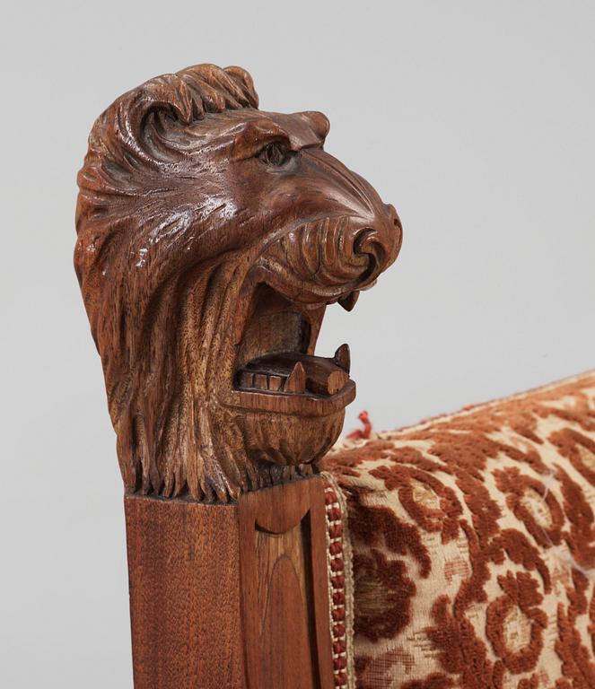 KARMSTOL, nyrenässans, sent 1800-tal.