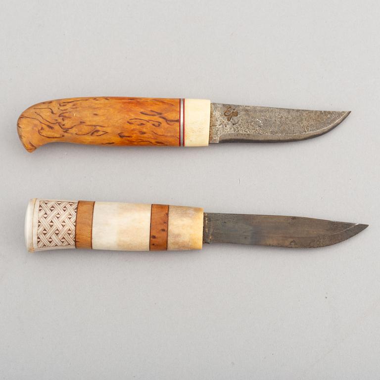 Two Sami knives, one by Tage Hjerpe.