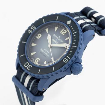 Swatch/Blancpain, Scuba Fifty Fathoms, Atlantic Ocean, wristwatch, 42.3 mm.