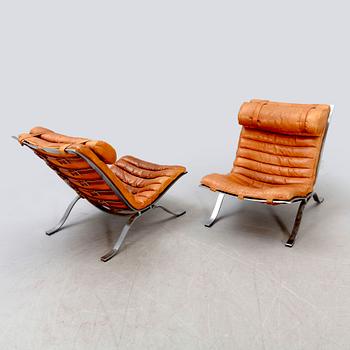 Arne Norell, a pair of "Ari" leather easy chairs 1960/70s.