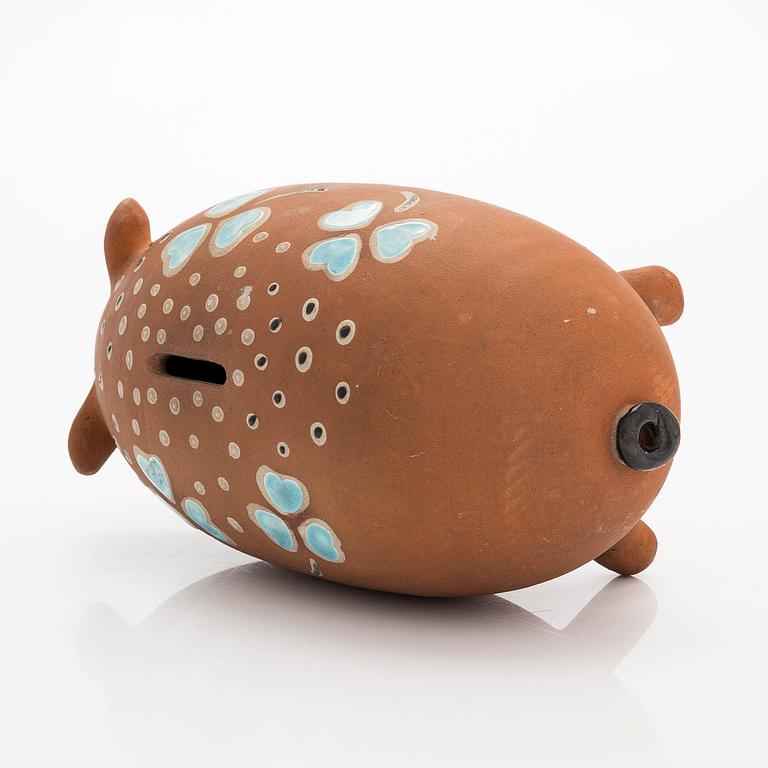 Marita Lybeck, a red clay sculpture / piggy bank, unsigned.