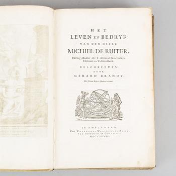 Om sjöhjälten Michiel Adriaansz. de Ruyter, med graverade planscher.