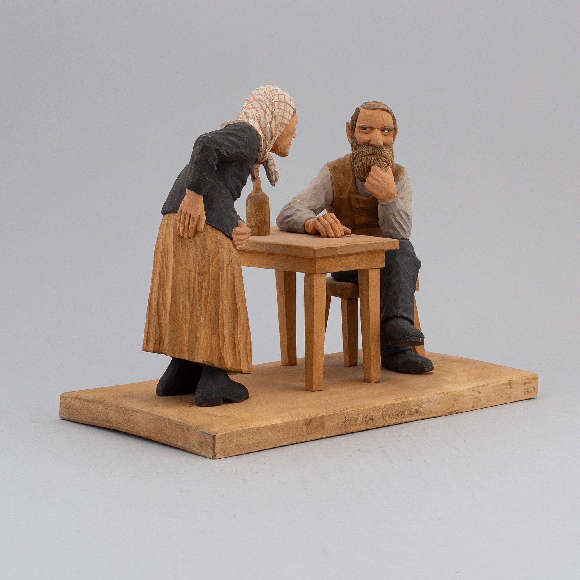 HERMAN ROSELL, sculpture, painted wood, signed and dated 1952.