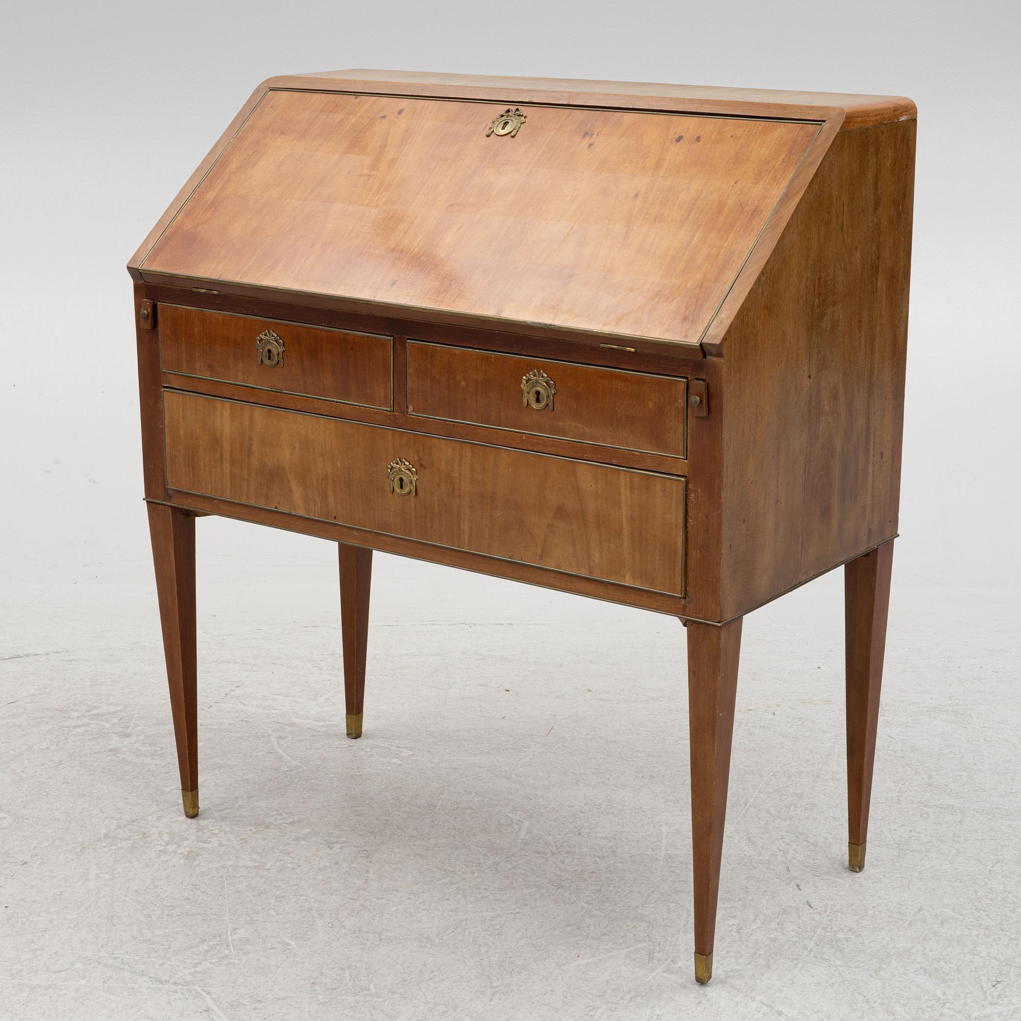 Slant-front secretary, Gustavian style, circa 1900.