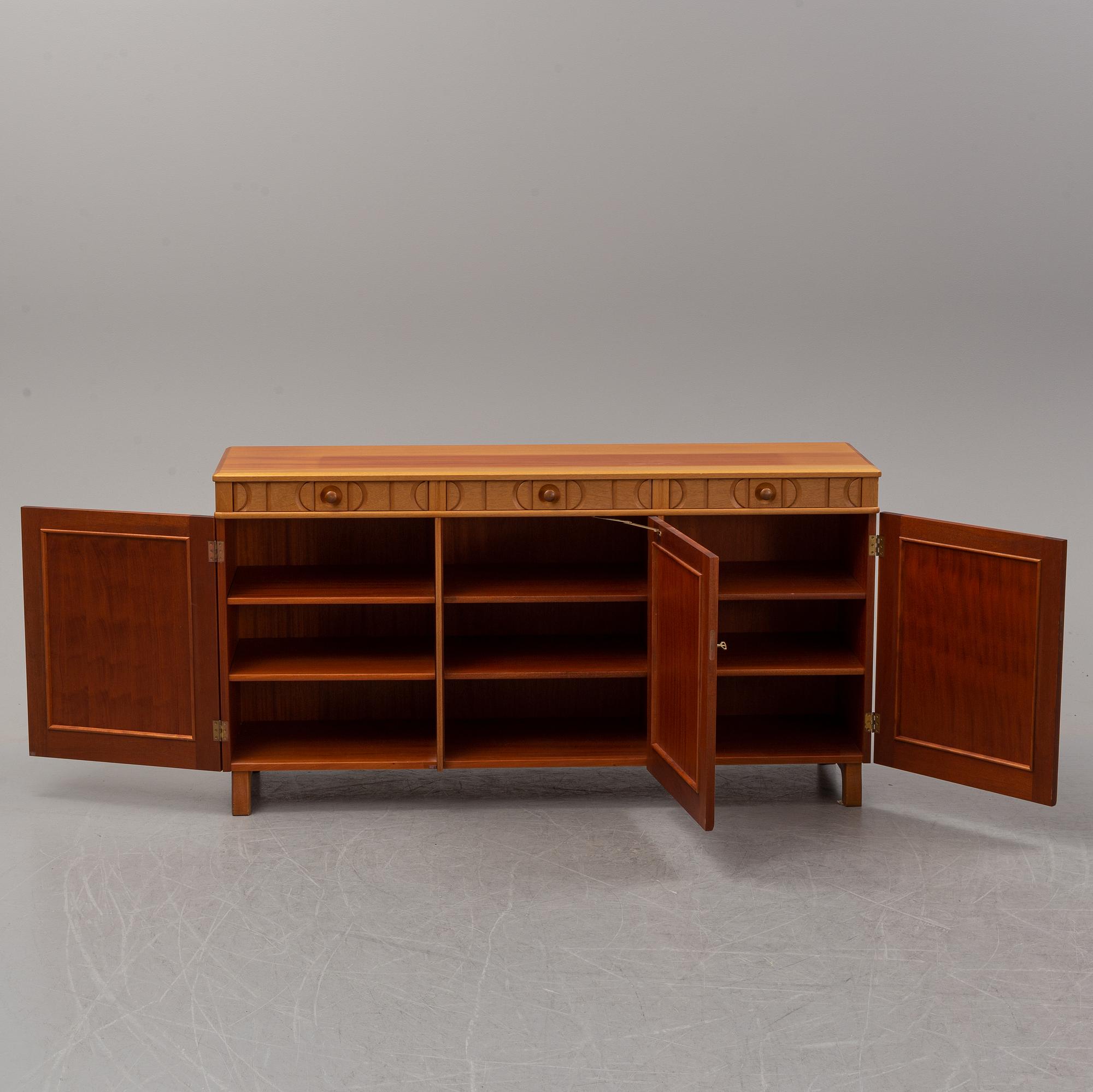 Carl Malmsten, a 'Calmare Nyckel' walnut sideboard.