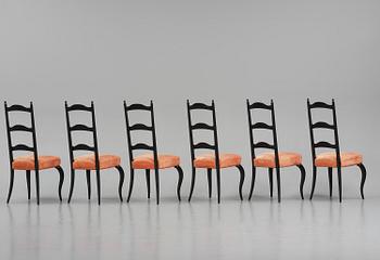 Uno Åhrén, a set of eight Swedish Grace dining chairs, 1920s.