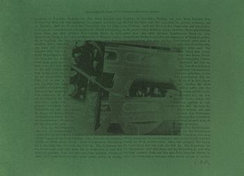 489. SIGMAR POLKE, Offset på grönt papper med applikation av filtpulver, 1973, signerad.