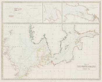 Karta, "Chart of The North & Baltic Seas".