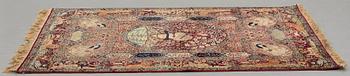 A rug, antique Kerman Laver figural, ca 209,5-211 x 131-133,5 cm.