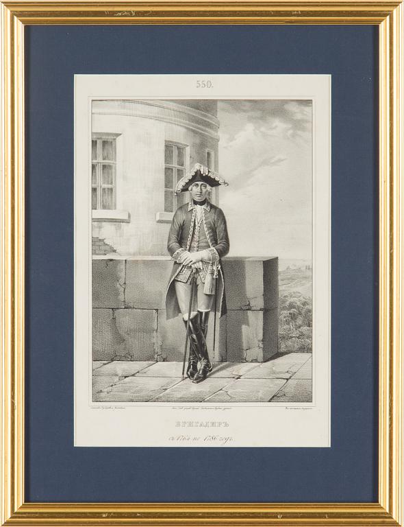 ALEXANDER VASILJEVITCH VISKOVATOV, lithographs (4), St Petersburg, 1841-1862.