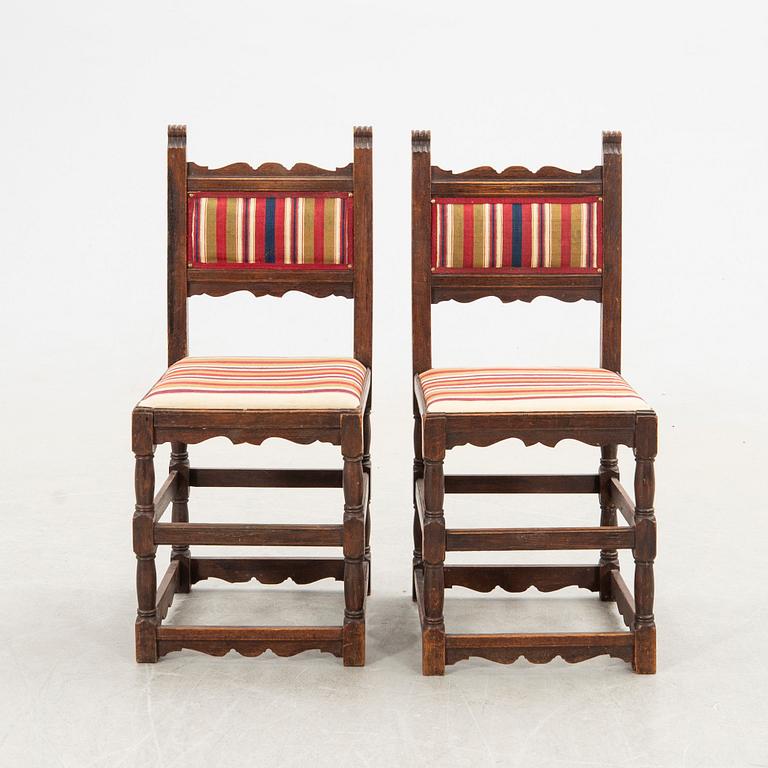 Chairs a pair Renaissance style early 20th century.