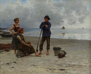 754. August Hagborg, Mussel picker on the beach.