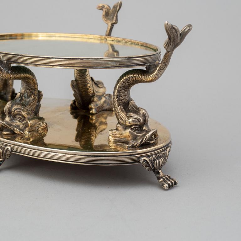 A silver plated table plateau, AG Dufva, Stockholm, circa 1900.