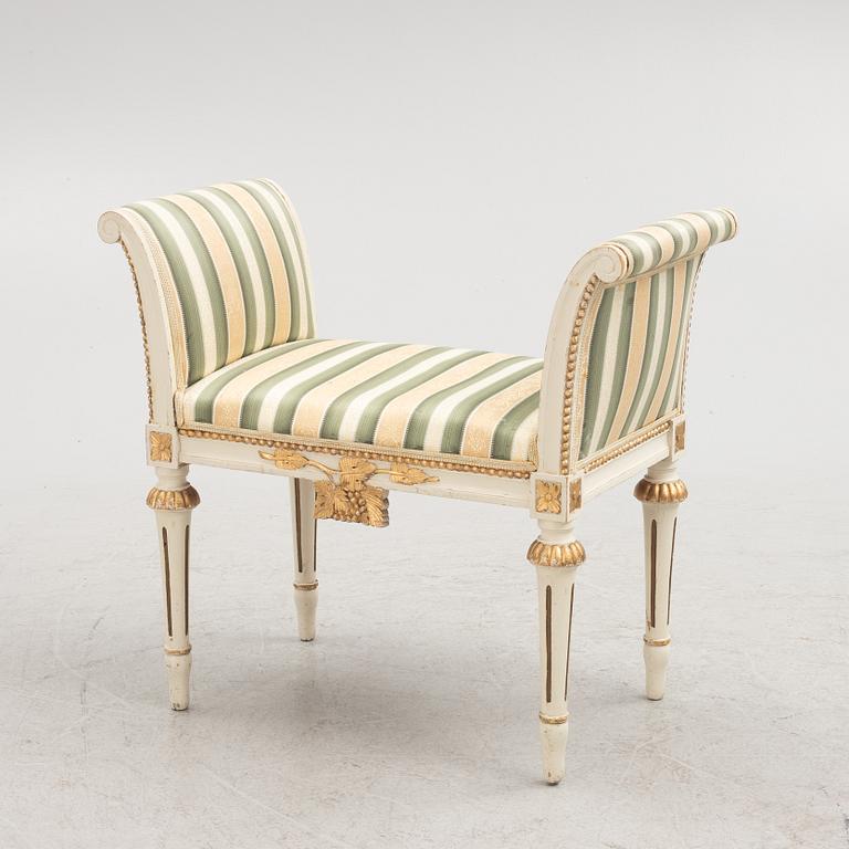 A Gustavian style bench, around 1900.