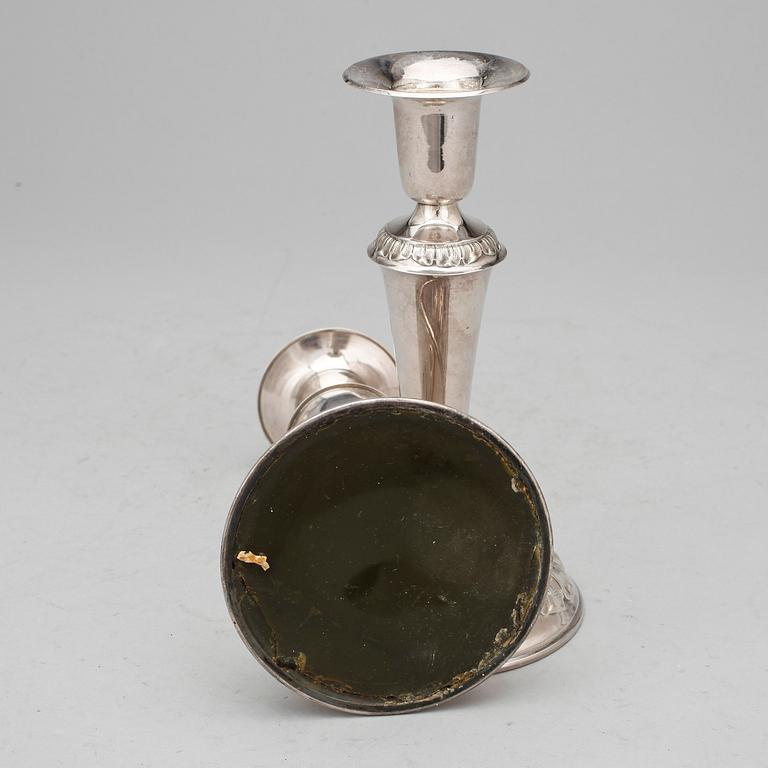 LJUSSTAKAR, ett par, silver, MGAB, Stockholm 1962.