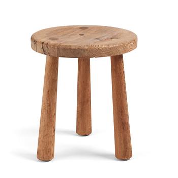 Axel Einar Hjorth, a 'Skoga' stained pine stool, Nordiska Kompaniet, Sweden 1930s.