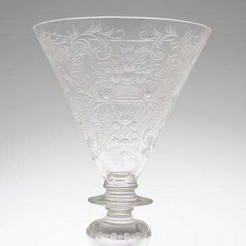POKALGLAS, glas. Barockstil, 1800-tal.