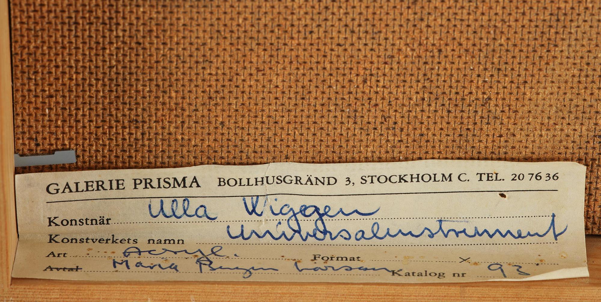 Ulla Wiggen, "Universalinstrument".