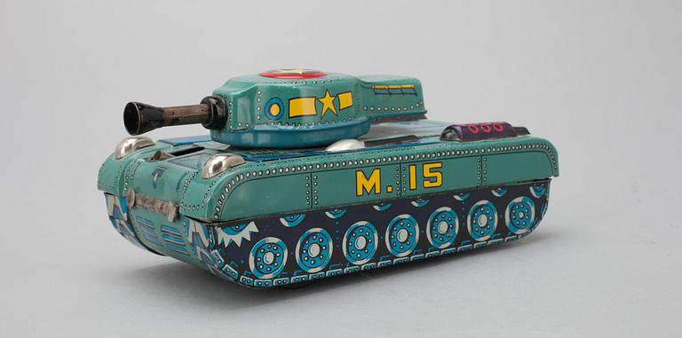 PANSARVAGN, plåt,  Trade Mark Modern Toys, Japan. 1970-tal.