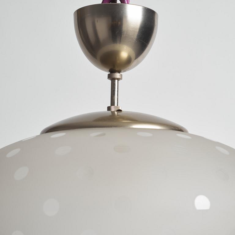 Flygsfors Glasbruk, ceiling lamp, a version of model '51334/513 P', 1940s/50s.