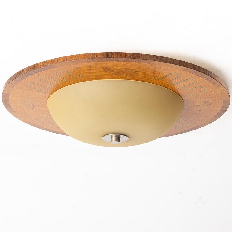 Birger Ekman, a ceiling lamp, Mjölby Intarsia, 1939.
