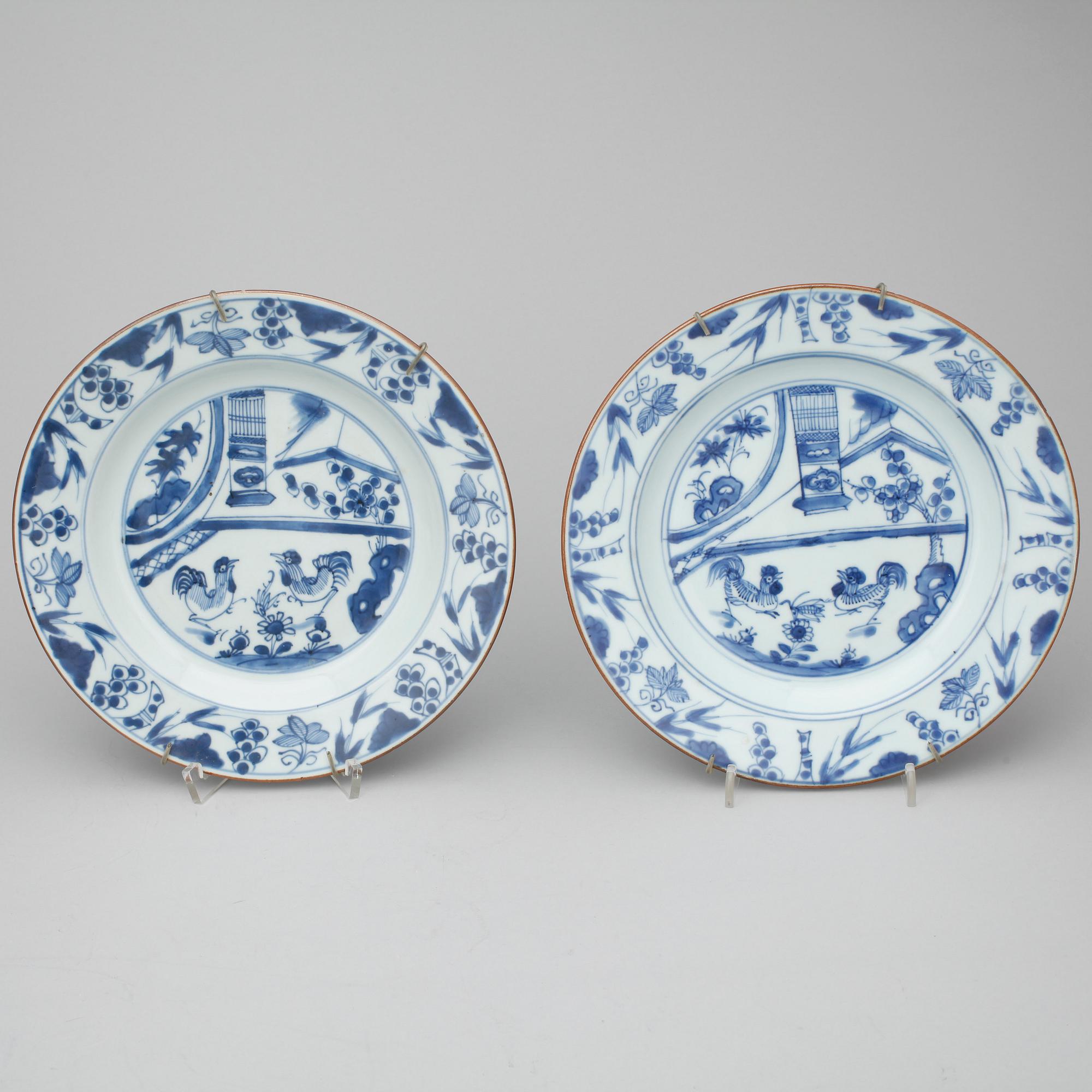 FAT, 9 st, porslin, Kina, Kangxi (1662-1722).