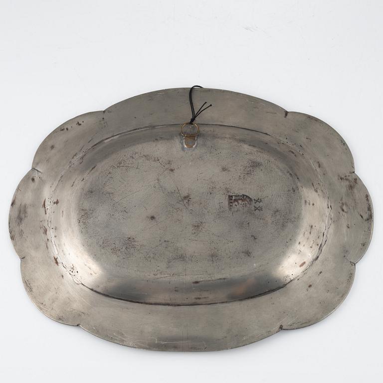 Three pewter dishes, Sweden, 18th/19th century.