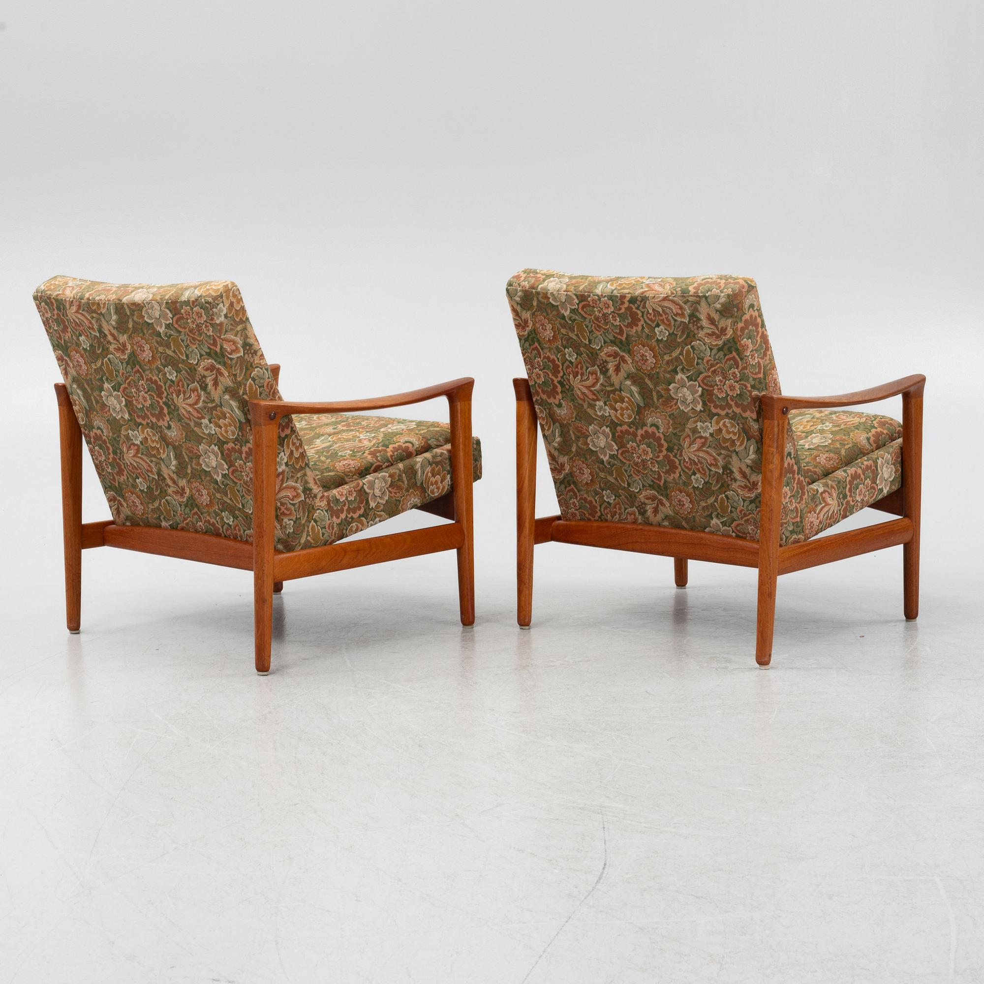 A pair of easy chairs, Bröderna Andersson, 1950's/60's.