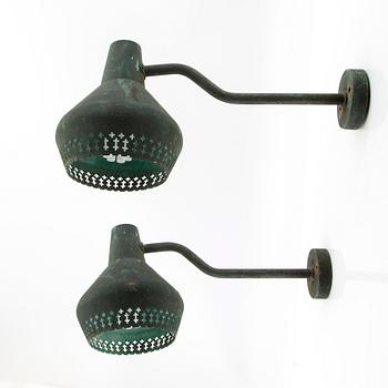 Hans Bergström, a pair of wall lamps Ateljé Lyktan, late 20th century.