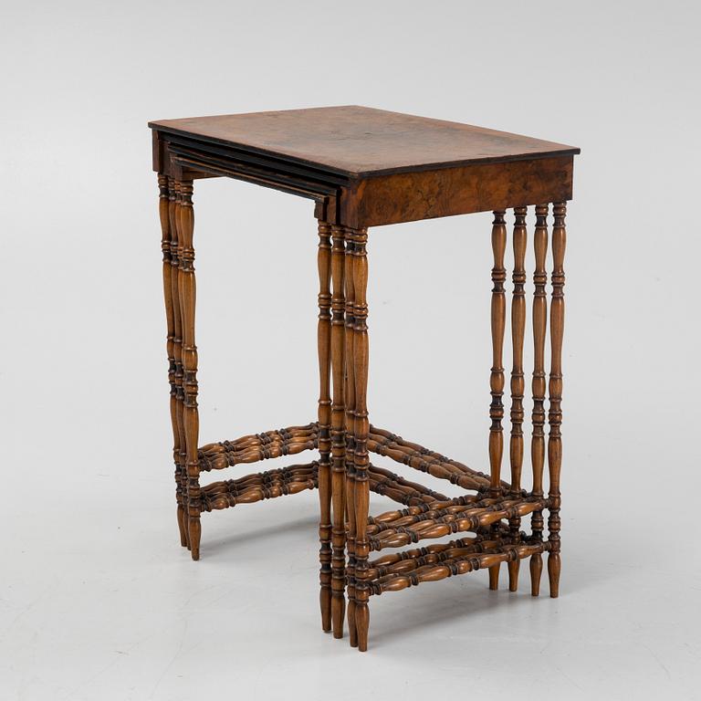 A 4-piece nesting table, first half of the 20th century.