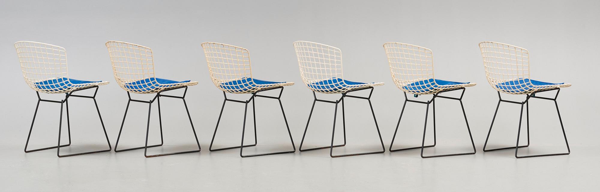 Harry Bertoia, stolar, 6 st, "Sidechair", Harry Bertoia, Knoll, 1950-60-tal.