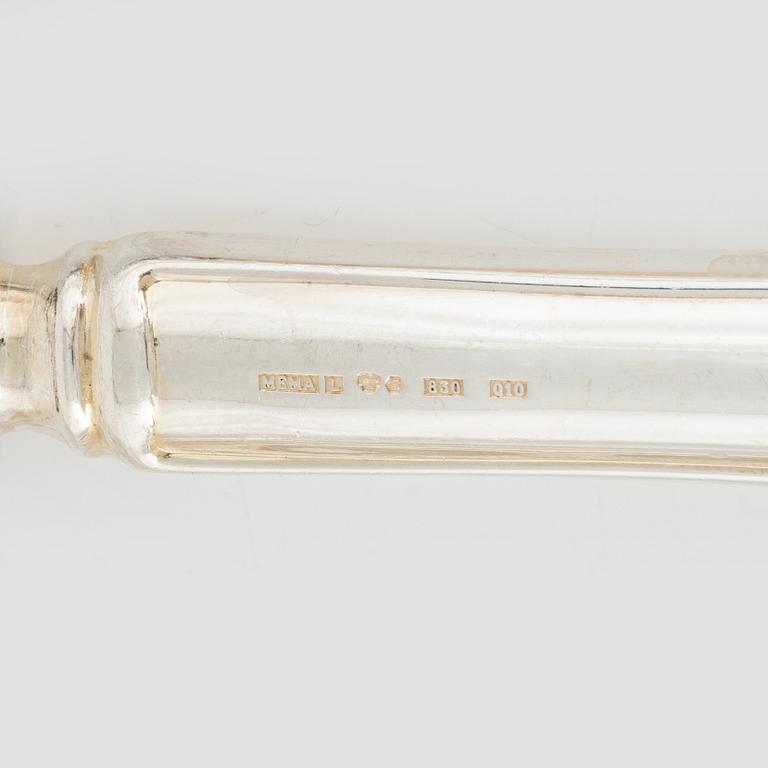 Besticksuppsättning i schatull, 133 delar, modell "Haga", Mema, Lidköping, 1989-1990.