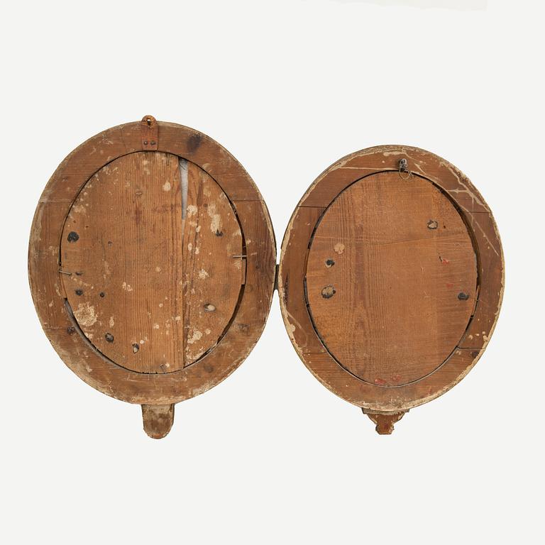 Mirror sconces a pair, late Gustavian around 1800.