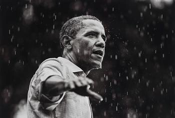 159. Brooks Kraft, "Obama in Rain", 2012.
