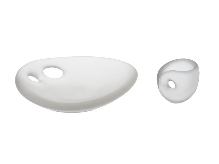 A set of two Timo Sarpaneva's Art objects, Devil's Cradle and Devil's Churn, Iittala, Finland.