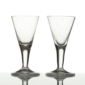 A pair of large Swedish wine goblets, 18th Century.