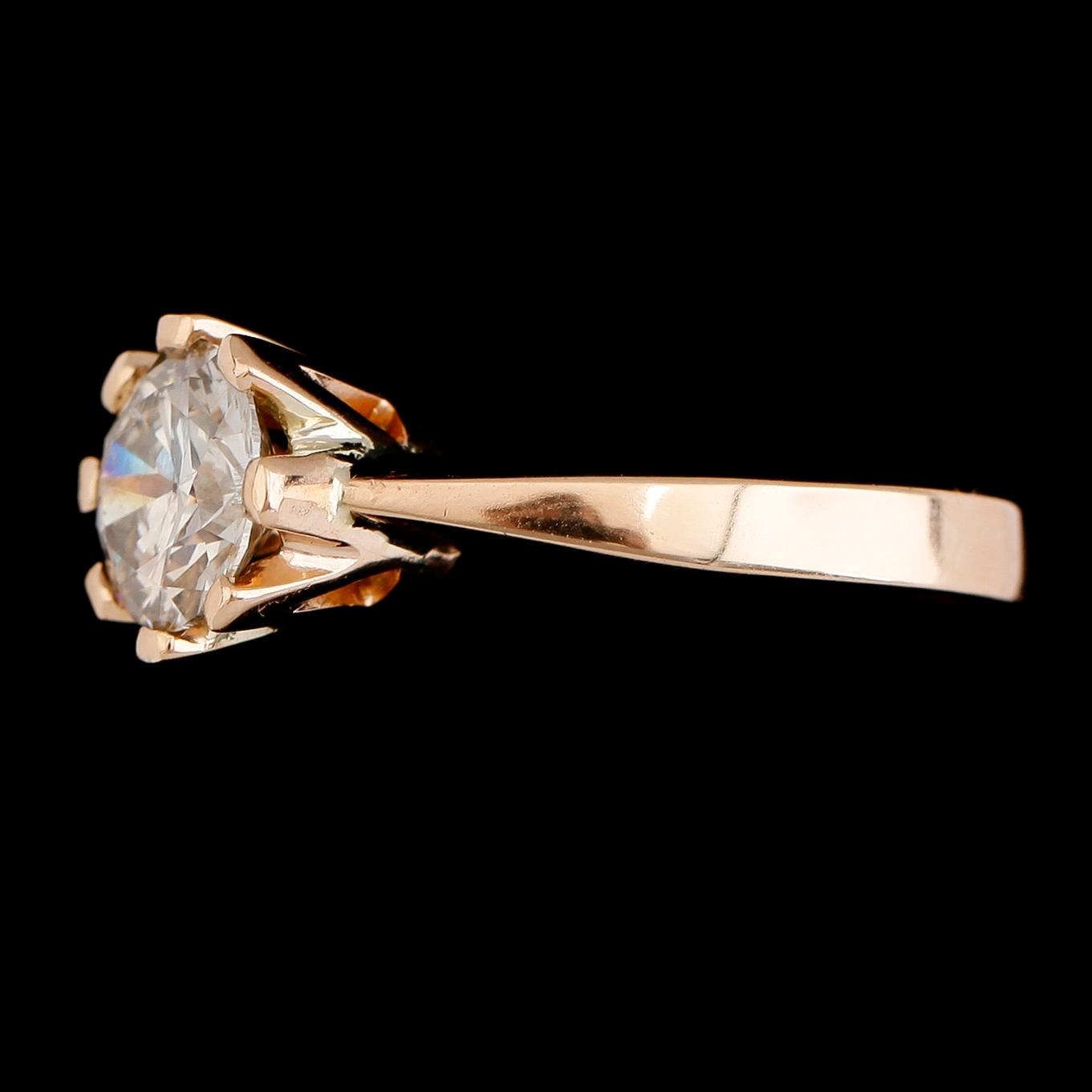 RING, 18K guld, solitär briljantslipad diamant 2.01 ct. svenska stämplar.