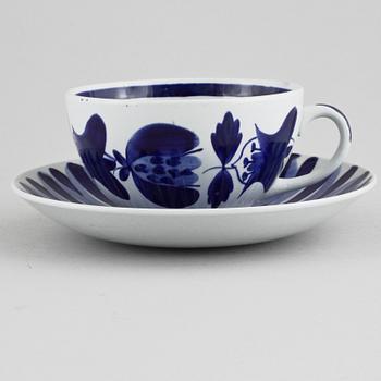 TEKOPPAR, 4 st, flintporslin, Ursula Printz, Gustavsberg, 1900-talets andra hälft.