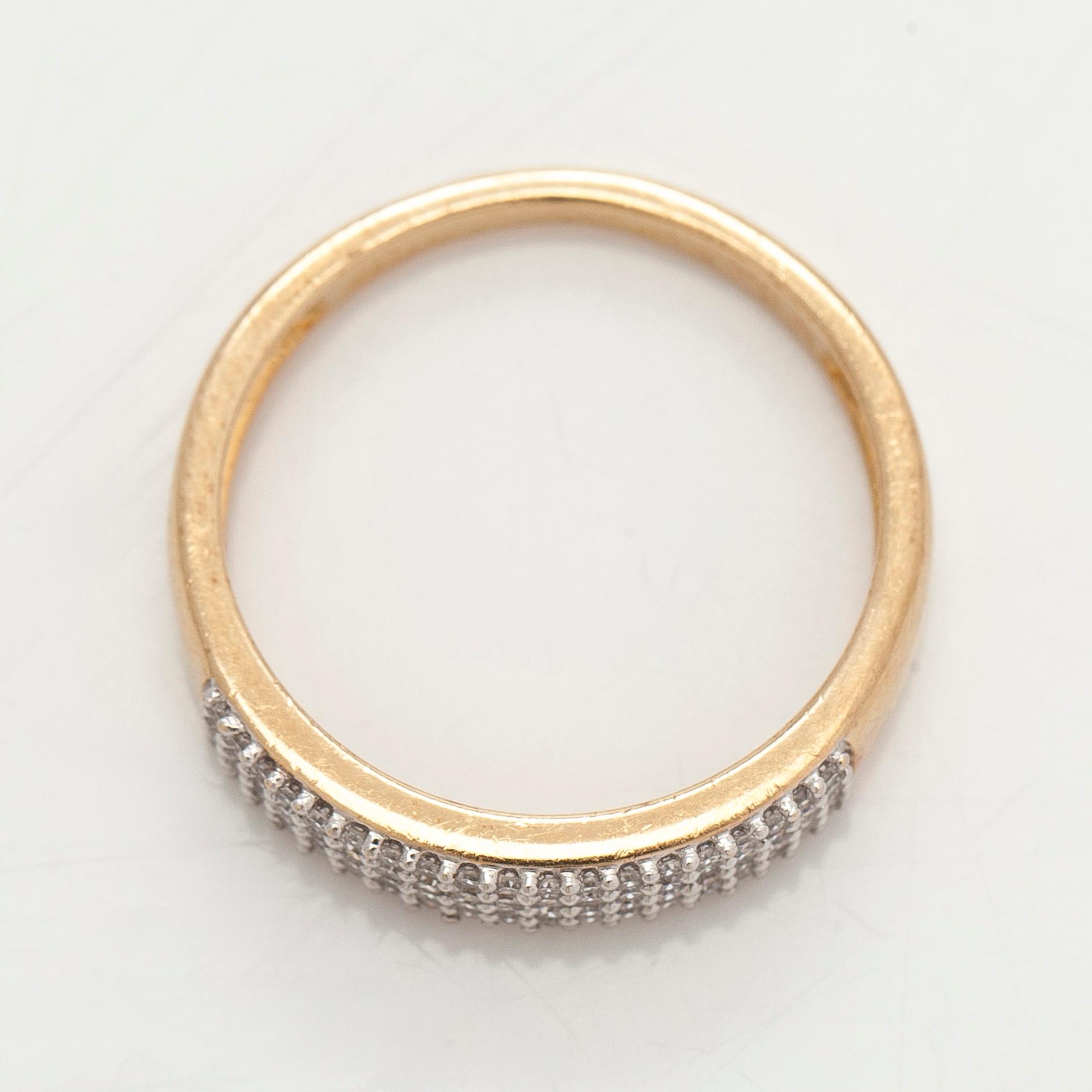 Ring, åttkantslipade diamanter, 14K guld.
